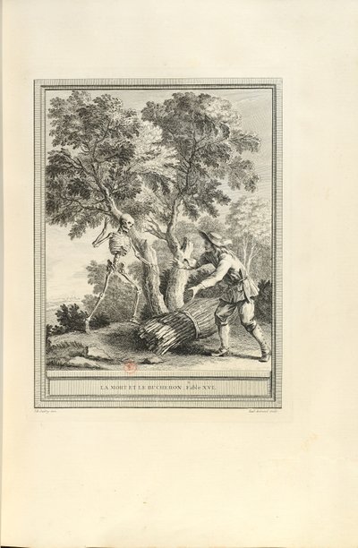 ला मोर्ट एट ले बुचरन द डेथ एंड द वुडकटर, 1755। द्वारा जीन बैप्टिस्ट ओड्री