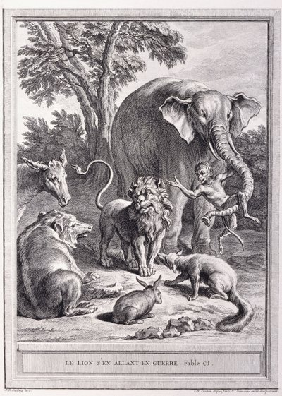 द लायन गोइंग टू वार, c.1755-1759 द्वारा जीन बैप्टिस्ट ओड्री