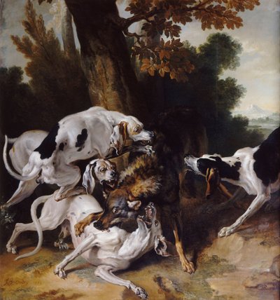 वुल्फ हंट, 1725 द्वारा जीन बैप्टिस्ट ओड्री