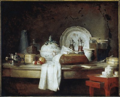 ऑफिसर्स मेस या लंच डेज़र्ट पार्टी के अवशेष (कैनवास पर तेल, c.1763) द्वारा जीन बैप्टिस्ट शिमोन चारदिन