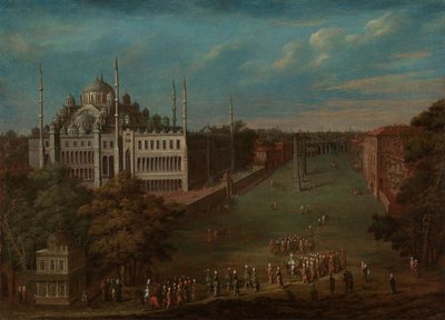 ग्रांड विजियर एटमिडन को पार कर रहा है (हार्स स्क्वायर), 1720-37 द्वारा Jean Baptiste Vanmour
