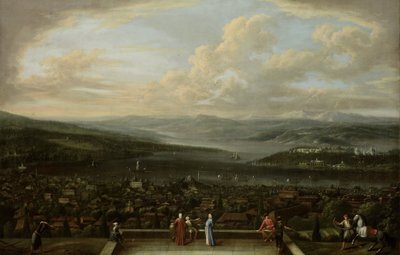 पेरा स्थित डच दूतावास से इस्तांबुल का दृश्य, c.1720-37 द्वारा जीन बैप्टिस्ट वेनमोर