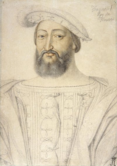 फ्रांसिस I (1494-1547) का पोर्ट्रेट, फ्रांस के राजा पार क्लॉएट, जीन (सी। 1485-1541)। कागज पर काला चाक और संगीन, आकार: 31,6x22,5, 16वीं शताब्दी की पहली छमाही, स्टेट हर्मिटेज, सेंट पीटर्सबर्ग द्वारा जीन क्लाउड