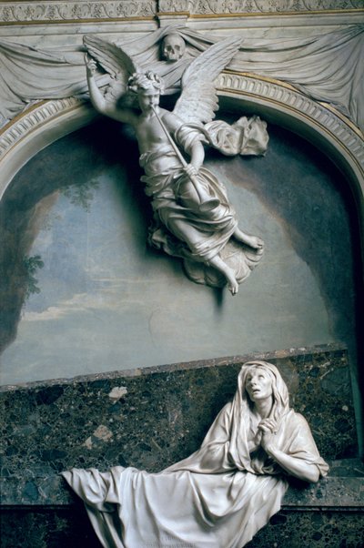 जूलिएन ले बे का मकबरा, चार्ल्स ले ब्रून (1619-90) द्वारा चित्र के बाद, c.1668-90 (संगमरमर और प्लास्टर) द्वारा Jean Collignon