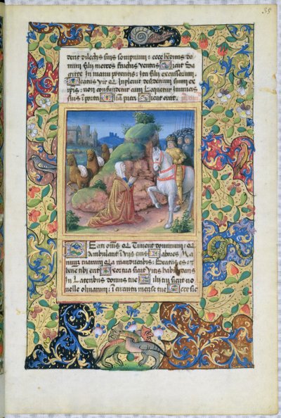 सुश्री लाट। QvI126 f.35 अबीगैल और डेविड की मुलाकात, लुईस की किताबों से, dOrleans, 1490 द्वारा जीन कोलम्बे