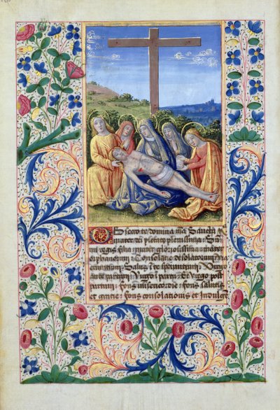 सुश्री लाट। QvI126 f.91v विलाप, लुईस के घंटे की पुस्तक से, dOrleans 1469 द्वारा जीन कोलम्बे