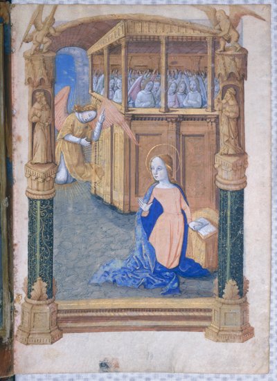 सुश्री लाट। QvI126 fol.12v की घोषणा, &39;बुक ऑफ ऑवर्स ऑफ लुई डी&39;ओर्लियंस&39; से, 1490 द्वारा जीन कोलम्बे