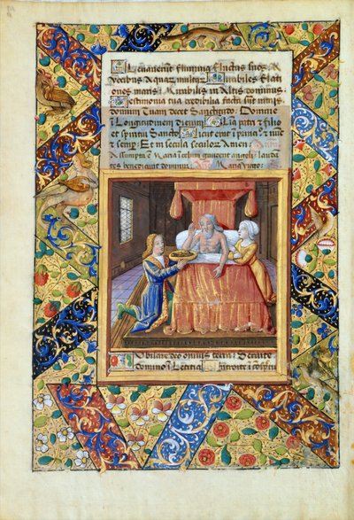 सुश्री लाट। QvI126 fol.19v इसहाक ने जैकब को आशीर्वाद दिया, &39;बुक ऑफ ऑवर्स ऑफ लुई डी&39;ओर्लियंस&39; से, 1490 द्वारा जीन कोलम्बे