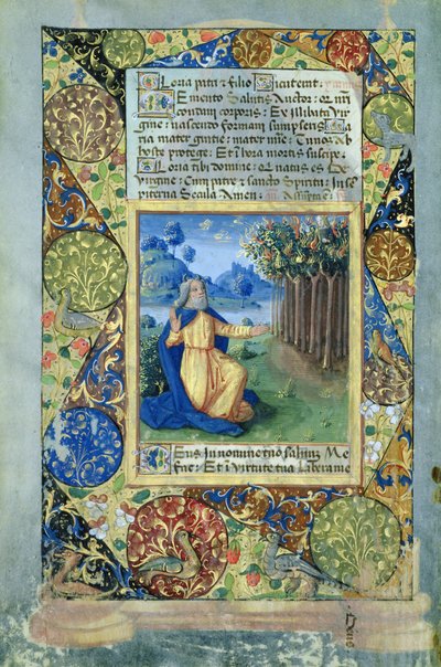 सुश्री लाट। QvI126 fol.25v जलती हुई झाड़ी से पहले मूसा, बुक ऑफ आवर्स ऑफ लुईस डेओरिअल्स, 1490 से द्वारा जीन कोलम्बे