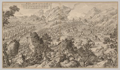 एरचूअर पर लड़ाई: विद्रोहियों की लड़ाई के दृश्यों से ..., सी। 1765-1774, कविता दिनांक 17 द्वारा जीन दमिश्क सल्लुस्टी