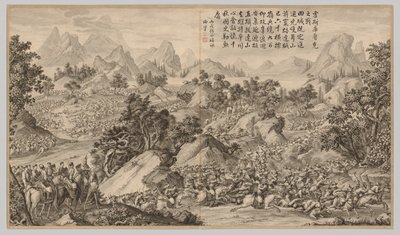 हेशी कुलुके में लड़ाई: विद्रोहियों की लड़ाई के दृश्यों से ..., सी। 1765-1774, कविता तिथि द्वारा जीन दमिश्क सल्लुस्टी