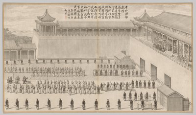 उइगर कैप्टिव्स की प्रस्तुति: विद्रोह के विद्रोह के दृश्यों से ..., सी। 1765-177 द्वारा जीन डेनिस अत्तिरे