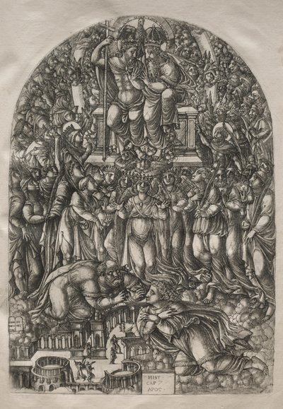 सर्वनाश: एक असंख्य भीड़ जो सिंहासन से पहले खड़ा है, 1546-1556। द्वारा जीन ड्वेट