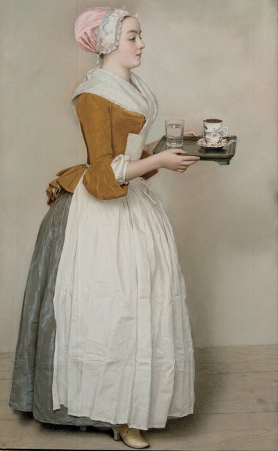 द चॉकलेट गर्ल ला बेले चॉकलेटी डे विएन, सी। 1745 द्वारा Jean Étienne Liotard