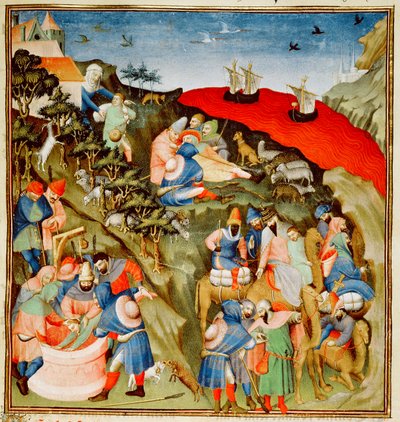 सुश्री Fr.247 f.25 जोसेफ की कहानी, &39;एंटीकाइट्स जुदाई&39; से चित्रण, c.1470 (52468 भी देखें) द्वारा जीन फौक्वेट
