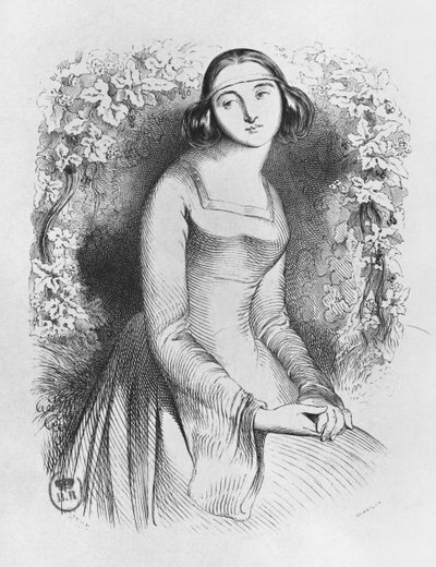 हेलोज़, &39;लेटर्स ऑफ़ हेलोइस एंड एबेलार्ड&39;, 1839 से चित्रण द्वारा जीन फ्रेंकोइस गिगौक्स
