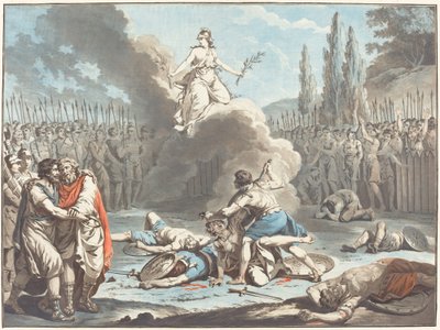द कॉम्बैट ऑफ़ द होराती और कुराती, 1783। द्वारा जीन फ्रेंकोइस जेनिनट