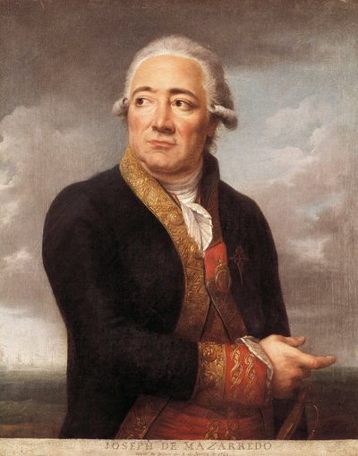 स्पैनिश एडमिरल जोस डी मजारेडो सालाज़ार (1745-1812) का पोर्ट्रेट, जीन फ्रेंकोइस मैरी बेलियर (1745-1836) 1783 मैड्रिड द्वारा पेंटिंग। नौसेना संग्रहालय द्वारा जीन फ्रेंकोइस मैरी बेलियर