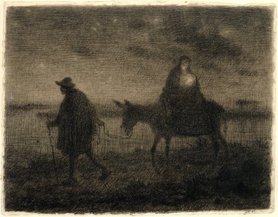 मिस्र में उड़ान, c.1864 द्वारा जीन फ्रेंकोइस बाजरा