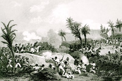 सैंटो डोमिंगो में ब्लैक विद्रोह, 16 सितंबर 1802 को, "यूनिवर्सल हिस्ट्री ऑफ़ द XIXth सेंचुरी", मार्टिन के बाद द्वारा जीन फ्रेंकोइस पौरवोयूर