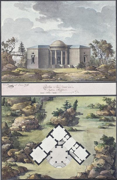 अंग्रेजी उद्यान में मंडप, 1795 द्वारा जीन फ्रांस्वा थॉमस डी थॉमन