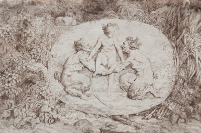 Bacchanales: निम्ब समर्थित दो सतावर, 1763। द्वारा जीन ऑनर फ्रैगनार्ड