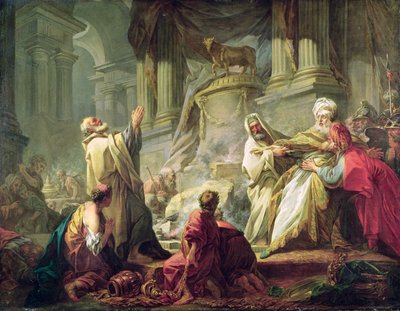 जेरोबाम गोल्डन बछड़ा के लिए बलिदान, 1752 द्वारा जीन ऑनर फ्रैगनार्ड