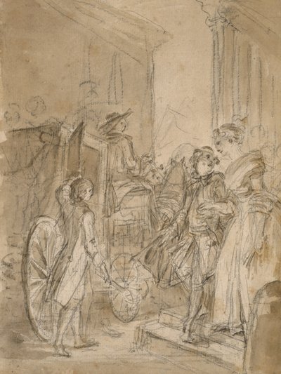 कोच द्वारा प्रस्थान, c.1780-89 द्वारा जीन ऑनर फ्रैगनार्ड