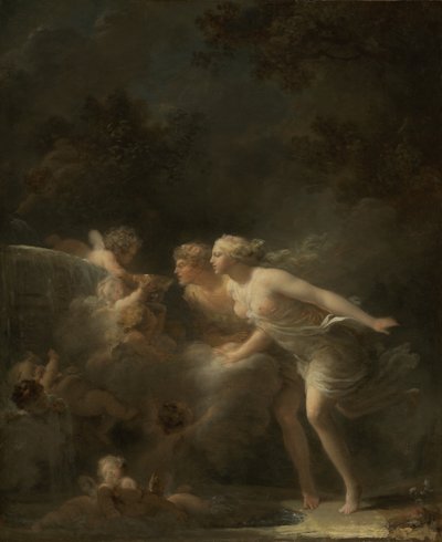 प्यार का फव्वारा, c.1785 (कैनवास पर तेल) द्वारा जीन ऑनर फ्रैगनार्ड