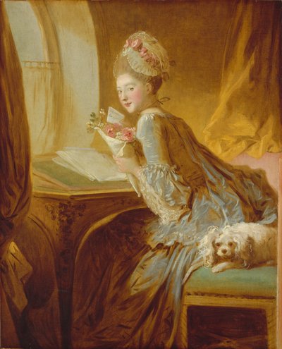 द लव लेटर, c.1770 (कैनवास पर तेल) द्वारा जीन ऑनर फ्रैगनार्ड