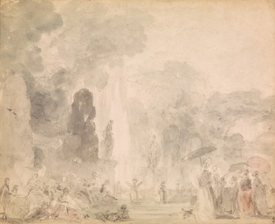 एक पार्क का दृश्य, 1770 के अंत में। द्वारा जीन ऑनर फ्रैगनार्ड