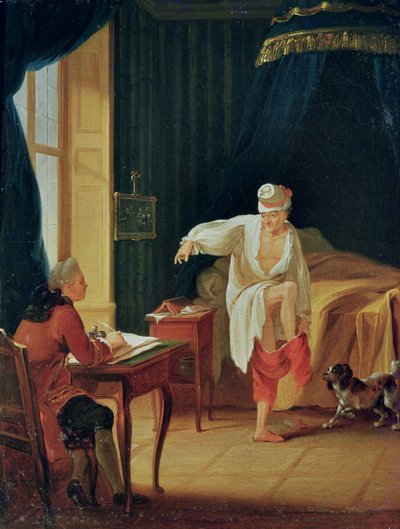 1759 के बाद, फर्नी में वोल्टेयर के लेवे द्वारा जीन ह्यूबर