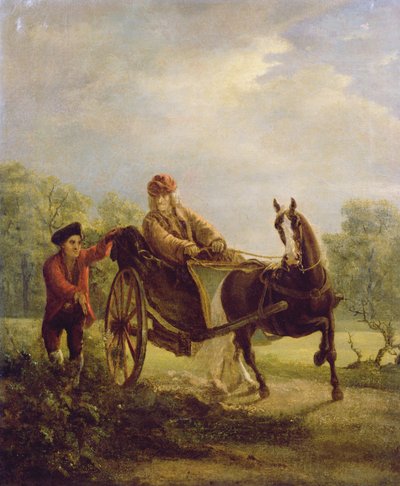 फर्नीयर (1694-1778) फर्नी में एक कैब्रियोलेट में द्वारा जीन ह्यूबर
