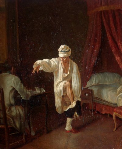 वोल्टेयर की सुबह', 1750 और 1775 के बीच। द्वारा जीन ह्यूबर