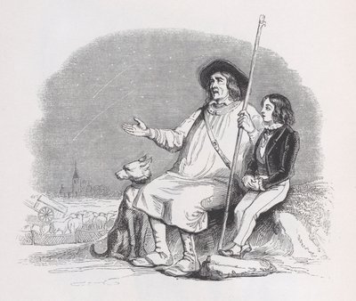 1836 में द कम्प्लीट वर्क्स ऑफ बेरेंजर से शूटिंग स्टार्स। द्वारा जीन इग्नेस इसिडोर गेयार्ड