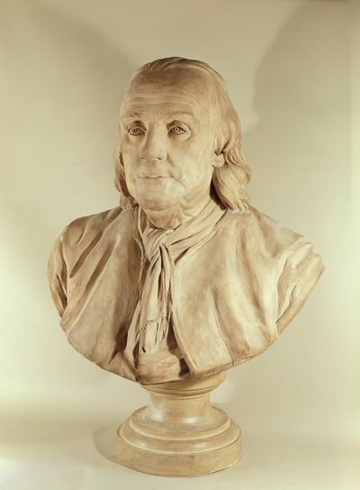 बेंजामिन फ्रैंकलिन (टेराकोटा) की बस्ट द्वारा Jean Jacques Caffieri