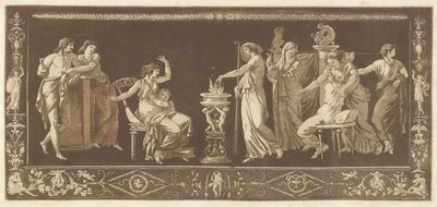 बलिदान का दृश्य प्राचीन बलिदान, विभिन्न रचनाओं के संग्रह से फ्रिज और..., 1784। द्वारा जीन जैक्स लैग्रेनी