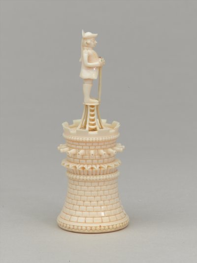 श्वेत कौआ, शतरंज का टुकड़ा, भारत, 1820 लगभग द्वारा जीन जैक्स शेरर