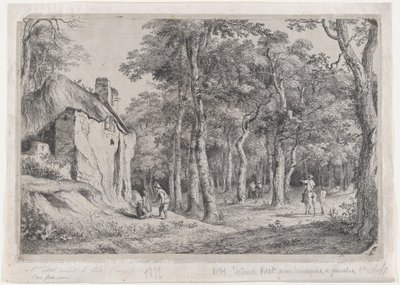 वन के प्रवेश द्वार पर कॉटेज, 1772। द्वारा जीन जैक्स डी बोइसियू