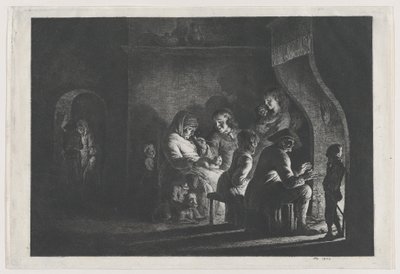 गांव में शाम, 1800। द्वारा जीन जैक्स डी बोइसियू