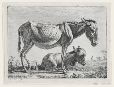 जेनी अपने बछेड़े के साथ, 1797। द्वारा जीन जैक्स डी बोइसियू