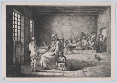 स्कूल मास्टर, 1780। द्वारा जीन जैक्स डी बोइसियू