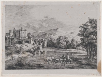 वेस्टा के मंदिर का दृश्य, 1774। द्वारा जीन जैक्स डी बोइसियू