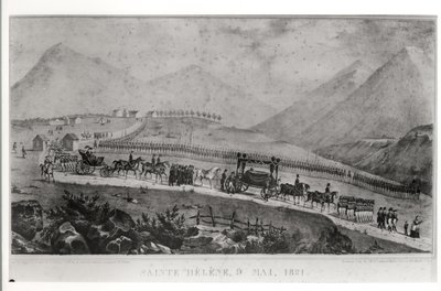 9 मई 1821 को सेंट हेलेना में नेपोलियन बोनापार्ट का अंतिम संस्कार कोरटेज (1769-1821) द्वारा जीन जोसेफ बेंजामिन कॉन्स्टेंट