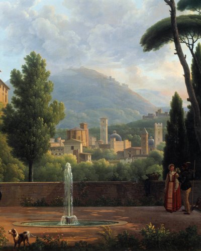 लैंडस्केप में जोसेफ बिडॉल्ट (1758-1846) की पेंटिंग का फाउंटेन डिटेल है। 1821 वालेंसिया। फाइन आर्ट का संग्रहालय द्वारा जीन जोसेफ बिडाल्ट