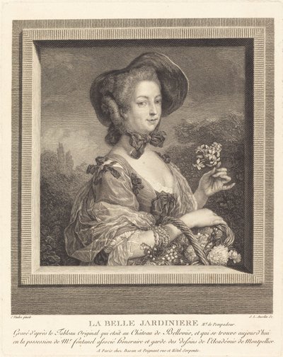 Marquise de Pompadour एक सुंदर जार्डिनेयर के रूप में। द्वारा जीन लुई एंसेलिन