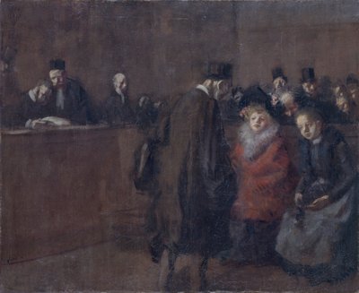 द लॉ कोर्ट सीन डी ट्रिब्यूनल, 1910 द्वारा जीन लुइस फोरैन