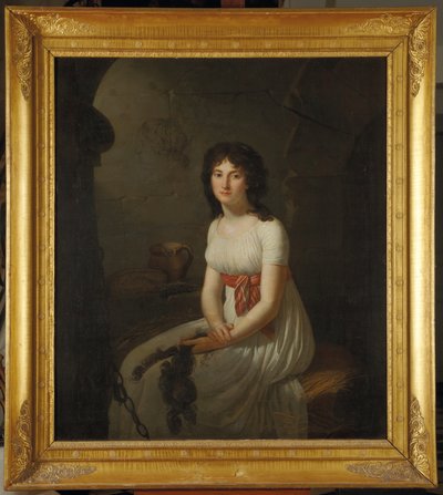 ला फोर्स जेल की एक सेल में सिटीजन टालियन, उसके कटे हुए बाल, 1796 द्वारा जीन लुइस लेनुविले