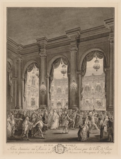द मास्कड बॉल, 1782। द्वारा जीन-मिशेल द यंगर मोरो