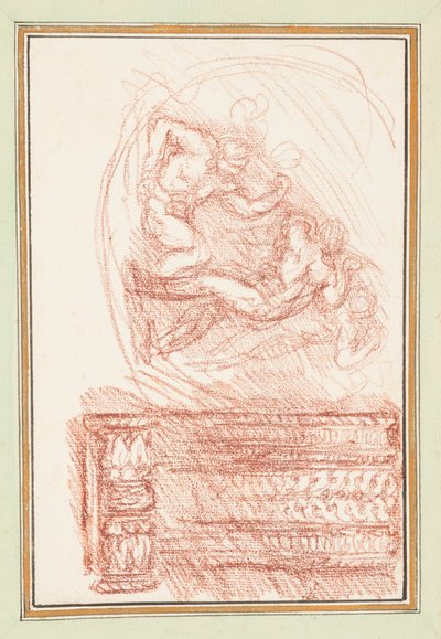 दो पुरुष आकृतियाँ और एक सजावटी आकृति द्वारा Jean-Robert Ango